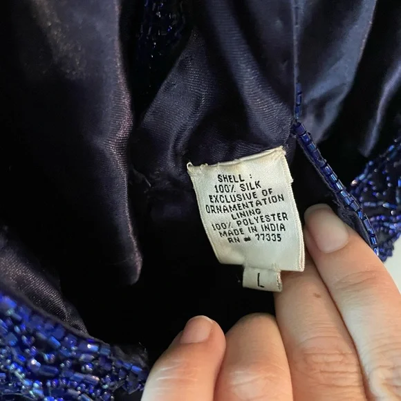 Scala navy blue beaded formal gown - Picture 13 of 16